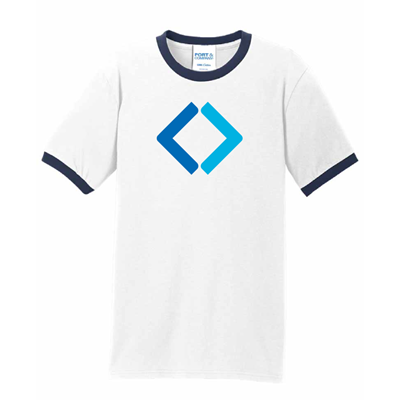 Port Co Ringer Tee, White, XL